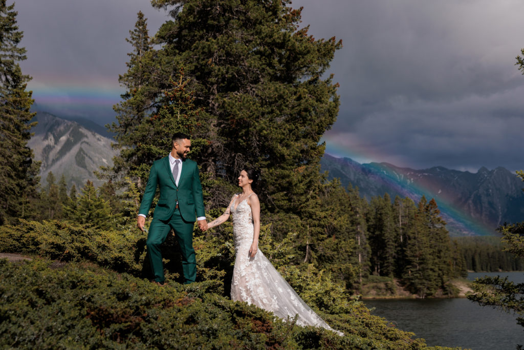 Banff Elopement Photography, Johnson Lake Elopement Photographer, Hiking Elopement Banff Photographer